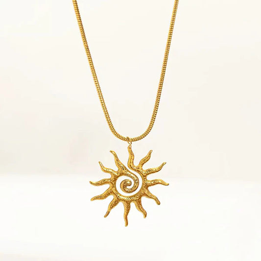 Sun Necklace Stainless Steel Anti Tarnish