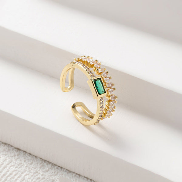 Emerald Crown Gold Ring