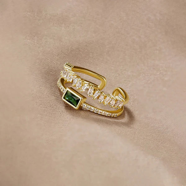 Emerald Crown Gold Ring