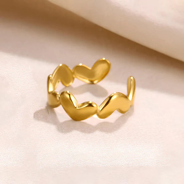 Golden Heart Open Adjustable Ring