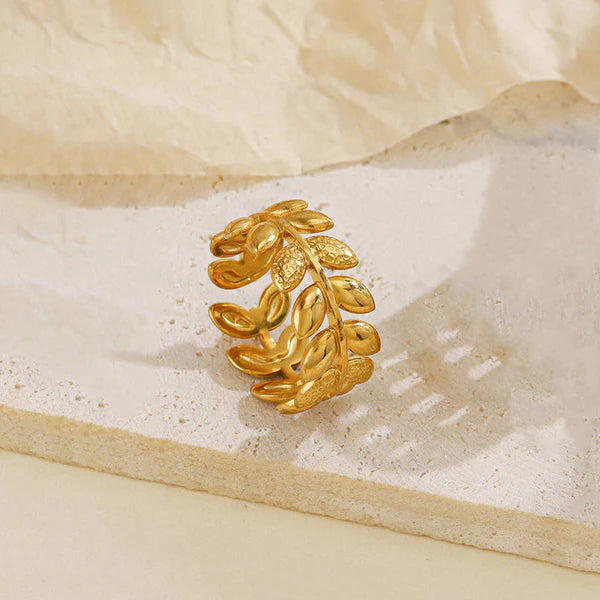 Golden Laurel Wrap Ring