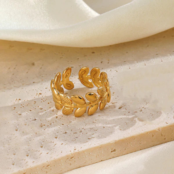 Golden Laurel Wrap Ring