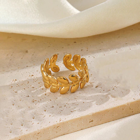 Golden Laurel Wrap Ring