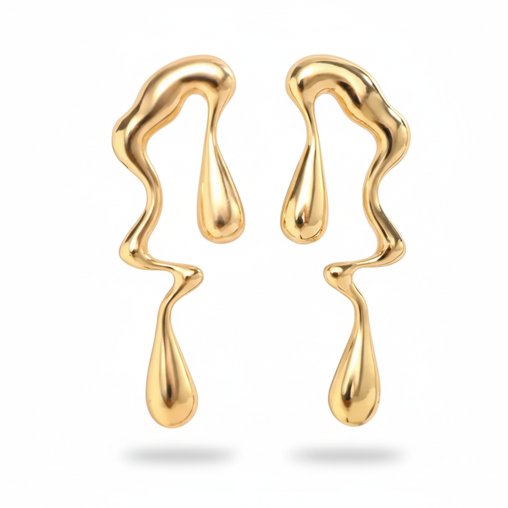 Liquid Wave Drop Earrings