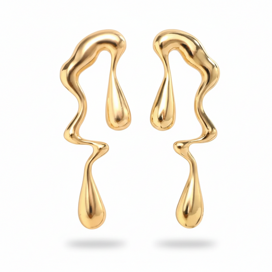 Liquid Wave Drop Earrings