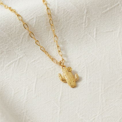 Gold Cactus Necklace