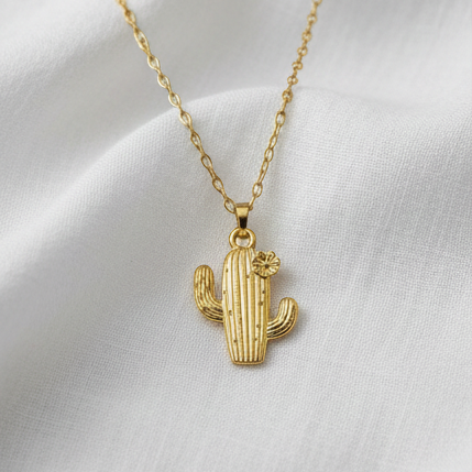 Gold Cactus Necklace