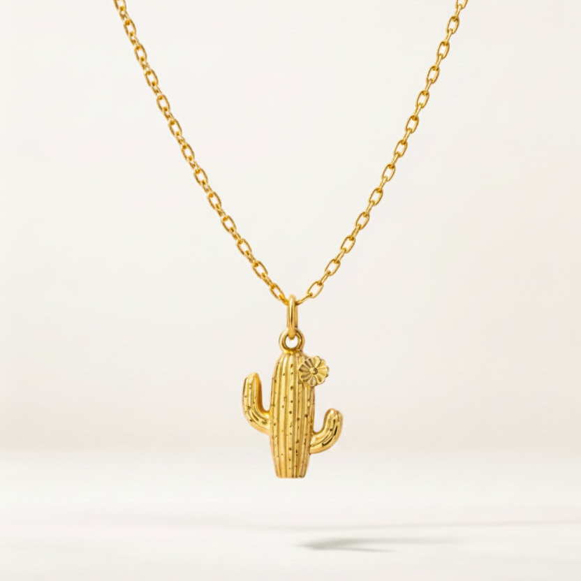 Gold Cactus Necklace