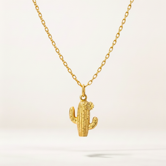 Gold Cactus Necklace