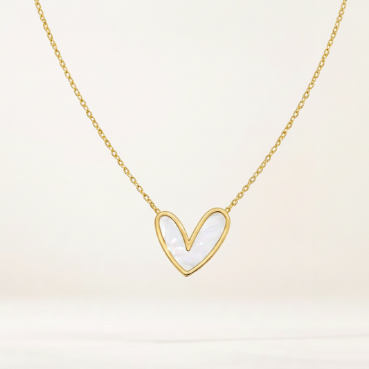 White Heart Pendant Necklace