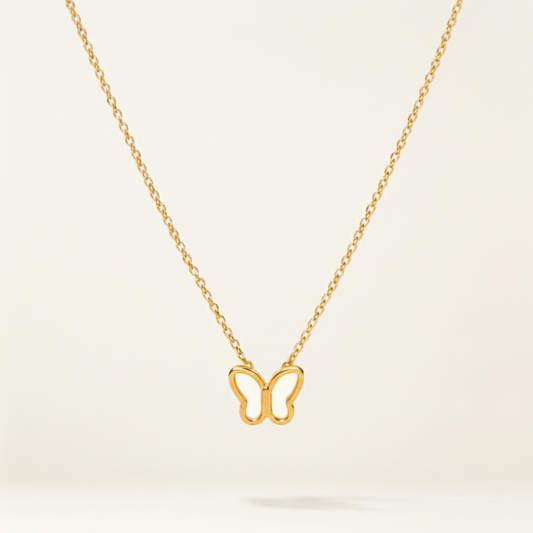 White Butterfly Necklace