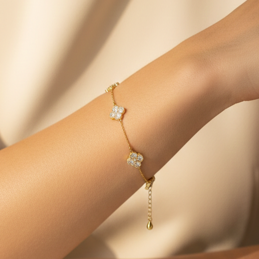 Aurielle Flower Chain Bracelet