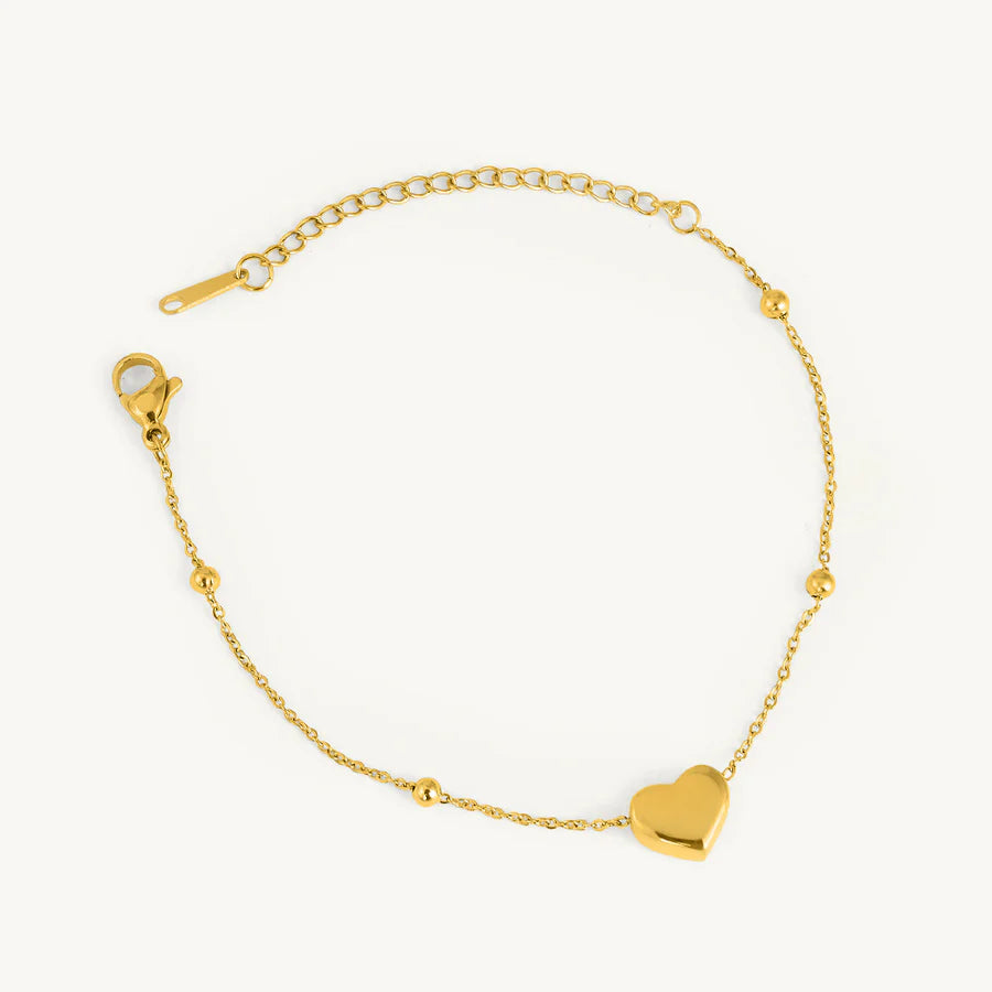 Golden Heart Chain Bracelet