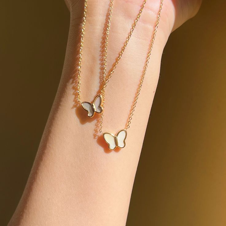 White Butterfly Necklace