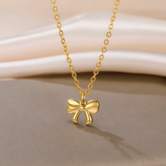 Candy Bow Necklace Stainless Steel Anti Tarnish