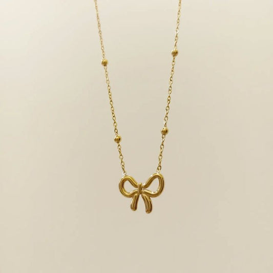 Bow Necklace Stainless Steel Anti Tarnish