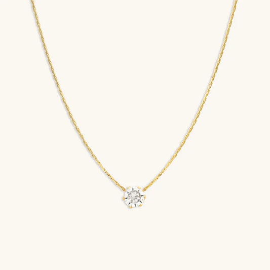 Dainty Diamond Necklace Stainless Steel Anti Tarnish