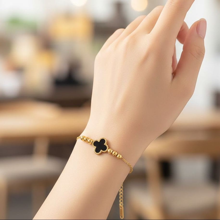 Black Clover Charm Chain Bracelet